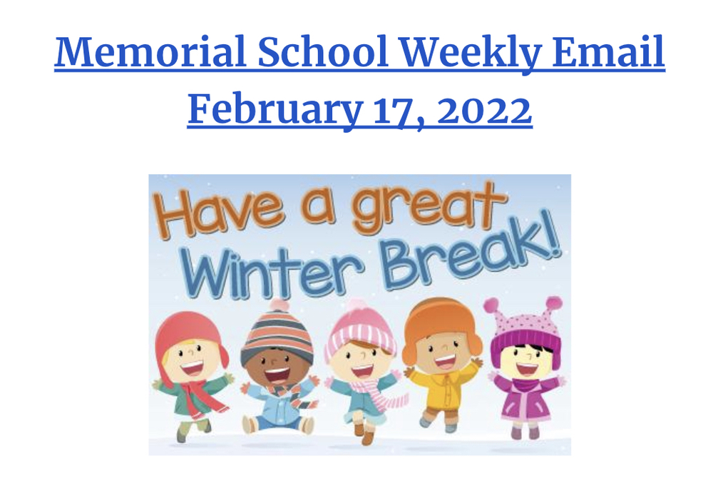 Memorial Weekly Email