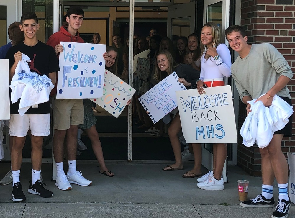 Student Council greets students on the first day of school